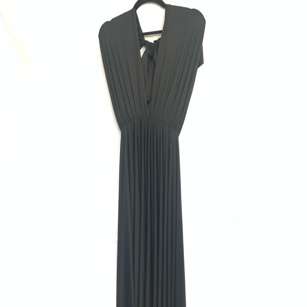 Lob collection LBD woman’s black dress midi back tie lightweight size small